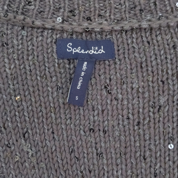 Splendid Sparkly Charcoal Pullover Sweater - Picture 5 of 8